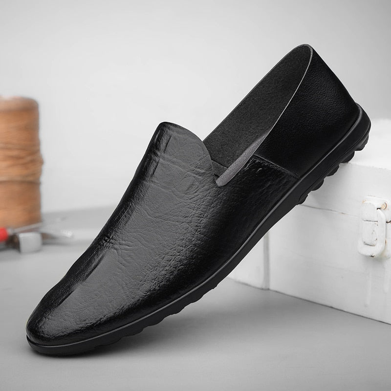 Men Genuine Leather Casual Shoes Flats Driving Handmade Loafers Fashion Moccasins Designer Comfortable Soft Leisure Luxury